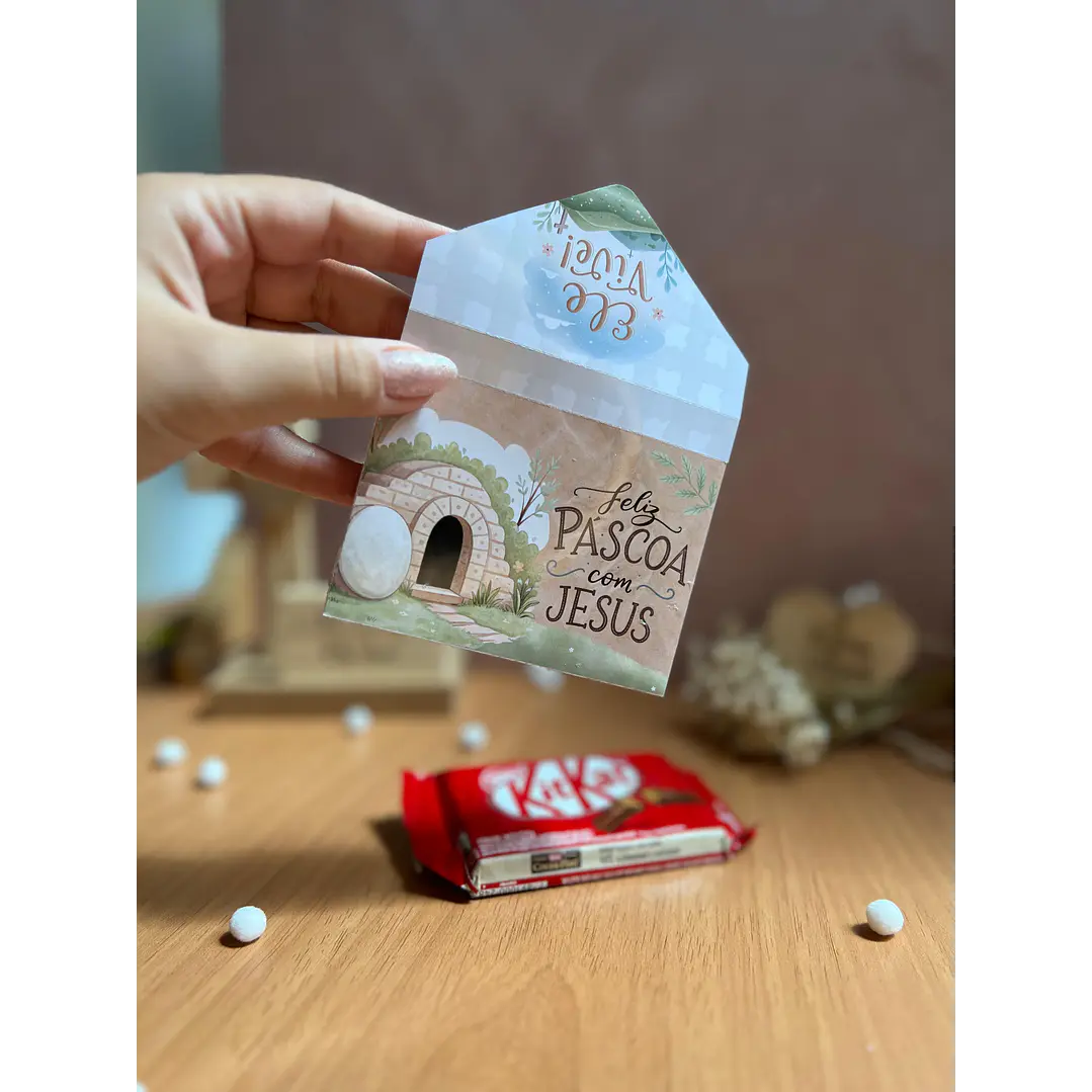 Envelope Kit Kat Páscoa Cristã 2 – Arquivo de Corte em PNG e PDF para Baixar 2