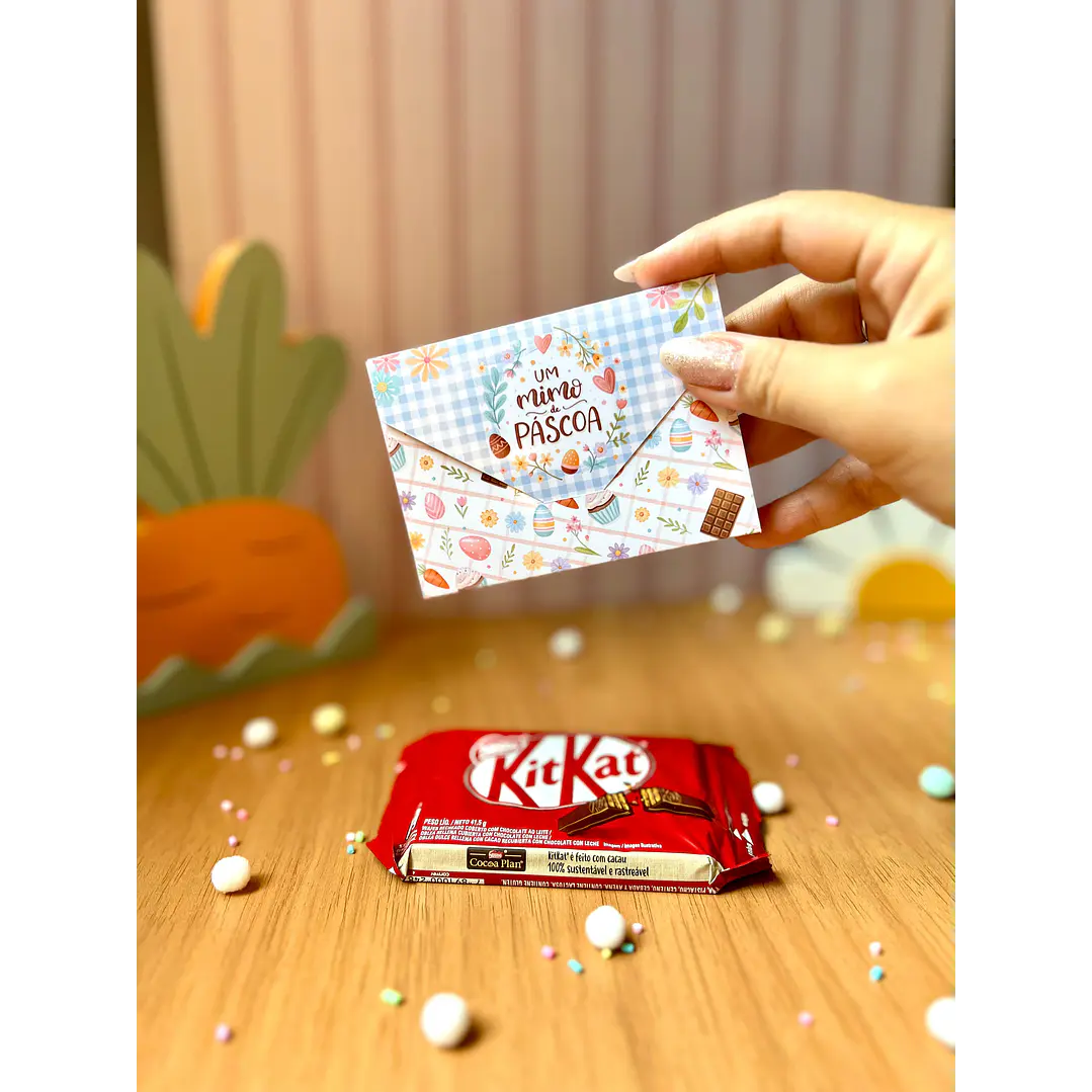 Envelope Kit Kat Páscoa Coelhinhos  – Arquivo de Corte em PNG e PDF para Baixar 4