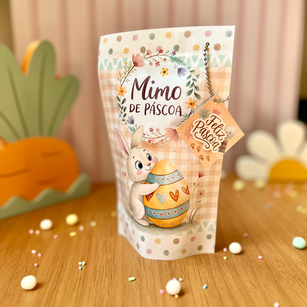 Saco ZipLock 19x12cm Páscoa Coelhinhos – Arquivo de Corte em PNG e PDF para Baixar 1