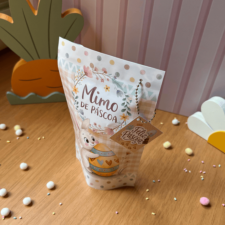 Saco ZipLock 19x12cm Páscoa Coelhinhos – Arquivo de Corte em PNG e PDF para Baixar 2