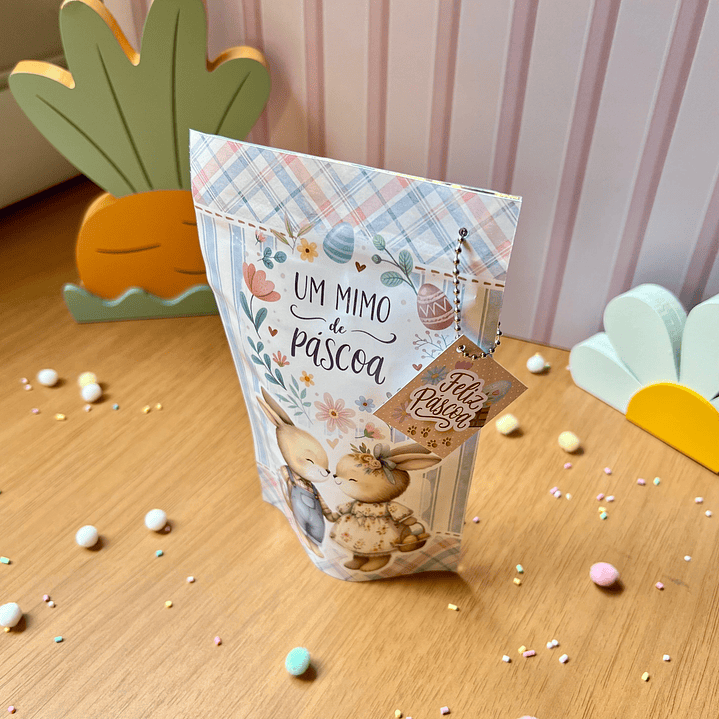 Saco ZipLock 19x12cm Páscoa Coelhinhos – Arquivo de Corte em PNG e PDF para Baixar 3