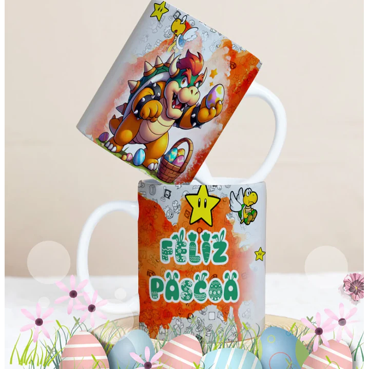 27 Artes para Caneca Páscoa Personagens Arquivo Editável 5