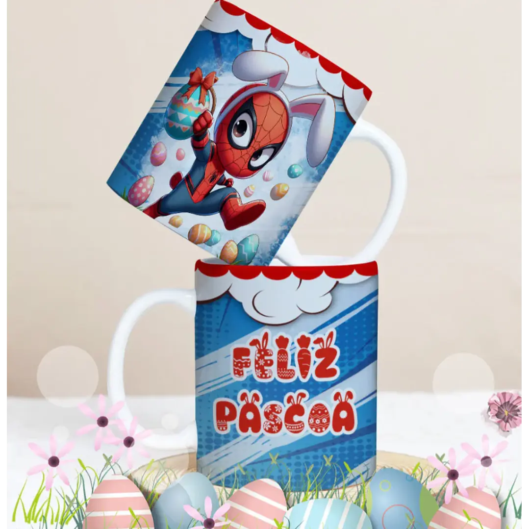 27 Artes para Caneca Páscoa Personagens Arquivo Editável 6