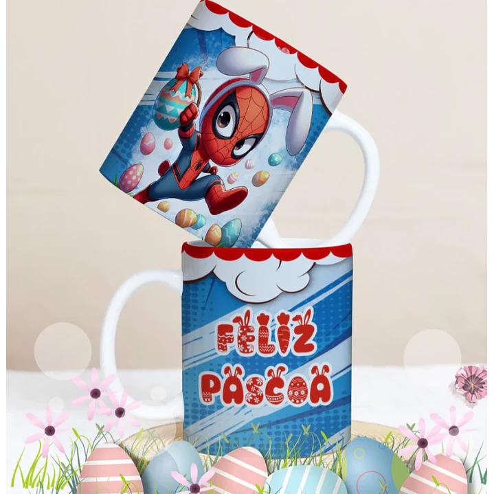 27 Artes para Caneca Páscoa Personagens Arquivo Editável 6