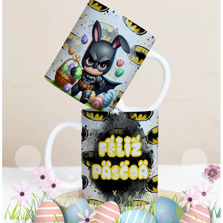27 Artes para Caneca Páscoa Personagens Arquivo Editável 8