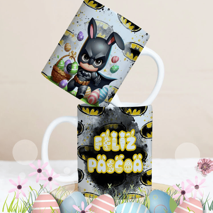 27 Artes para Caneca Páscoa Personagens Arquivo Editável 8