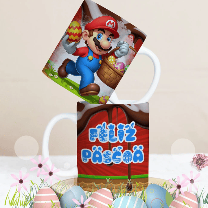 27 Artes para Caneca Páscoa Personagens Arquivo Editável 10