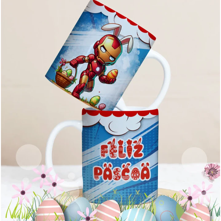 27 Artes para Caneca Páscoa Personagens Arquivo Editável 11