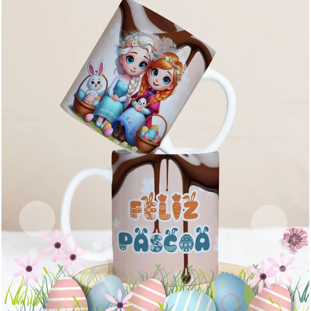27 Artes para Caneca Páscoa Personagens Arquivo Editável 18