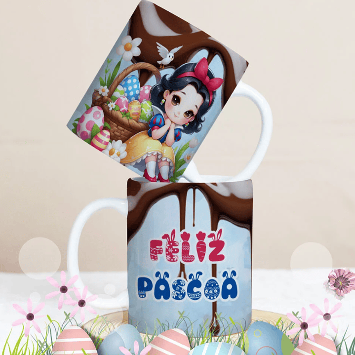 27 Artes para Caneca Páscoa Personagens Arquivo Editável 19