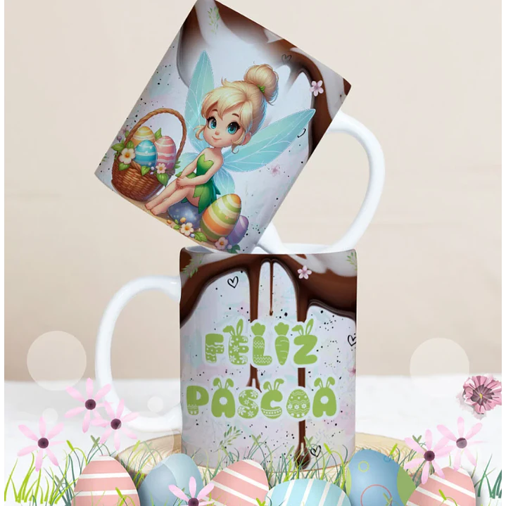 27 Artes para Caneca Páscoa Personagens Arquivo Editável 22