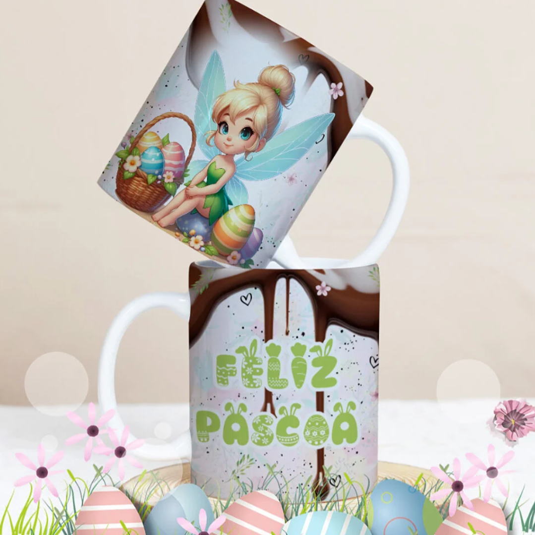 27 Artes para Caneca Páscoa Personagens Arquivo Editável 22