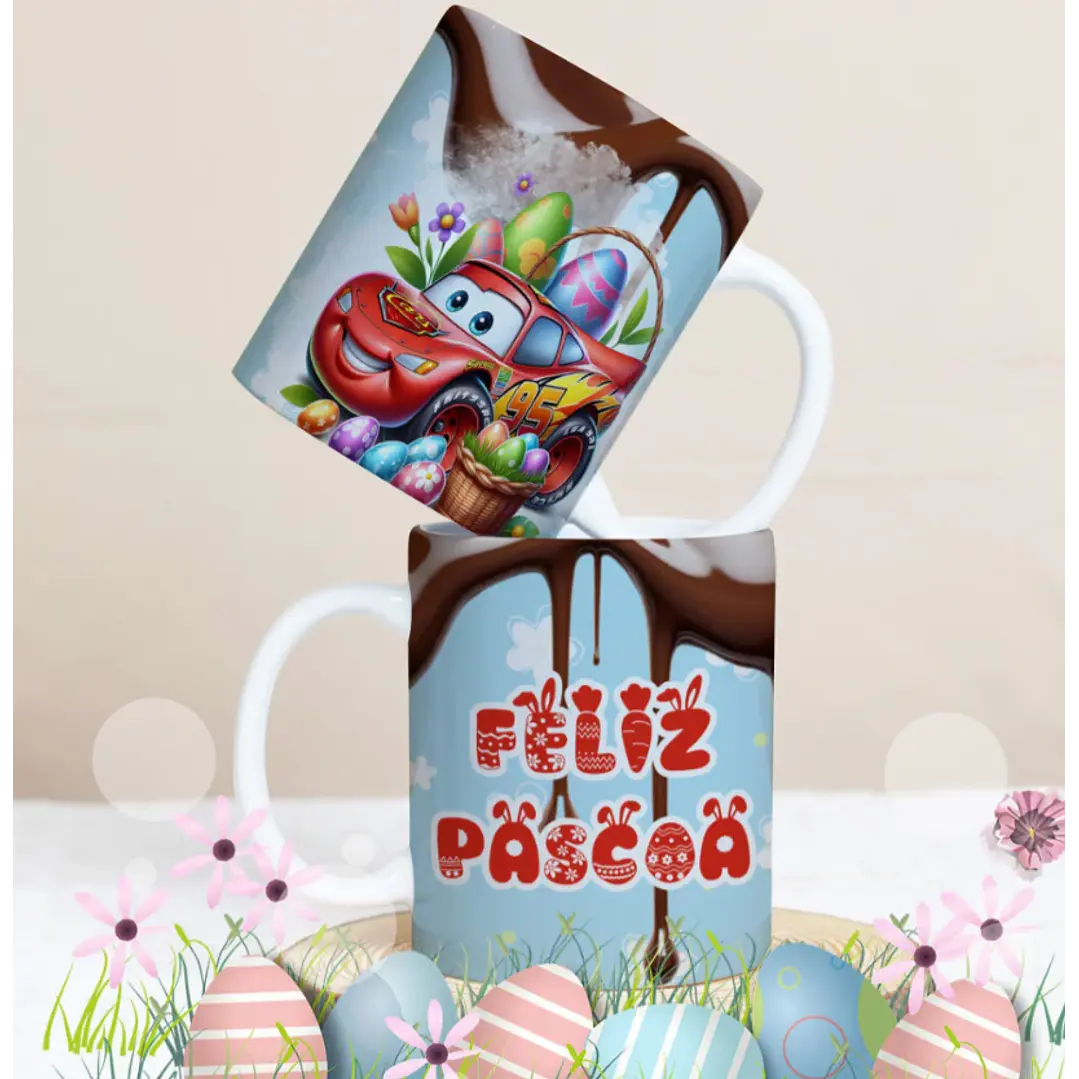 27 Artes para Caneca Páscoa Personagens Arquivo Editável 27