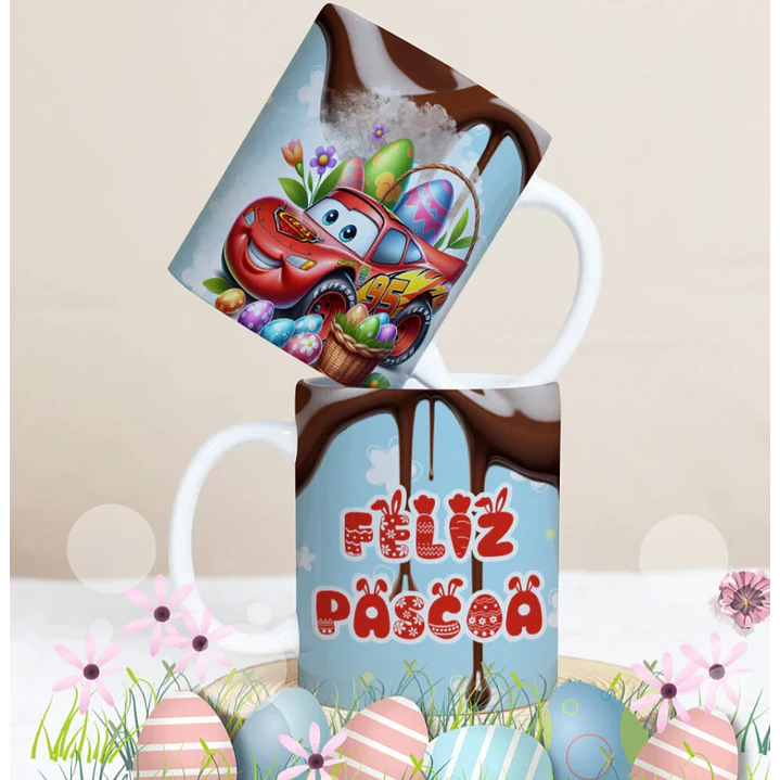 27 Artes para Caneca Páscoa Personagens Arquivo Editável 27