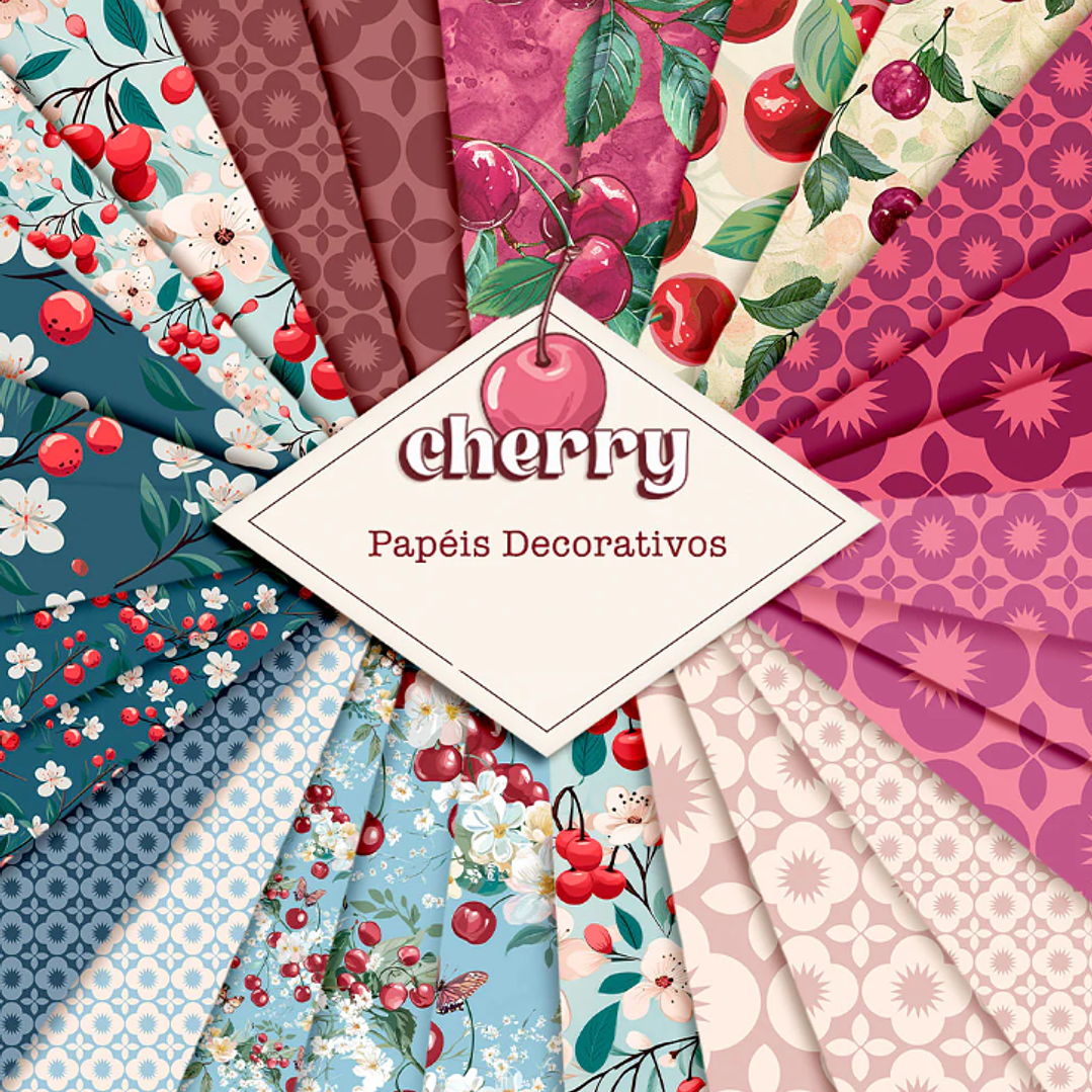 Kit Digital Cherry Cerejas Arquivo em Png 2
