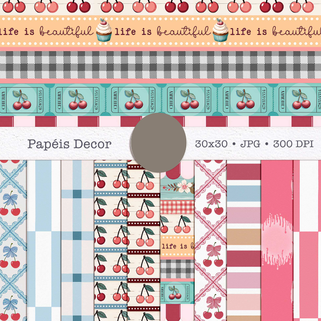 Kit Digital Cherry Cerejas Arquivo em Png 7