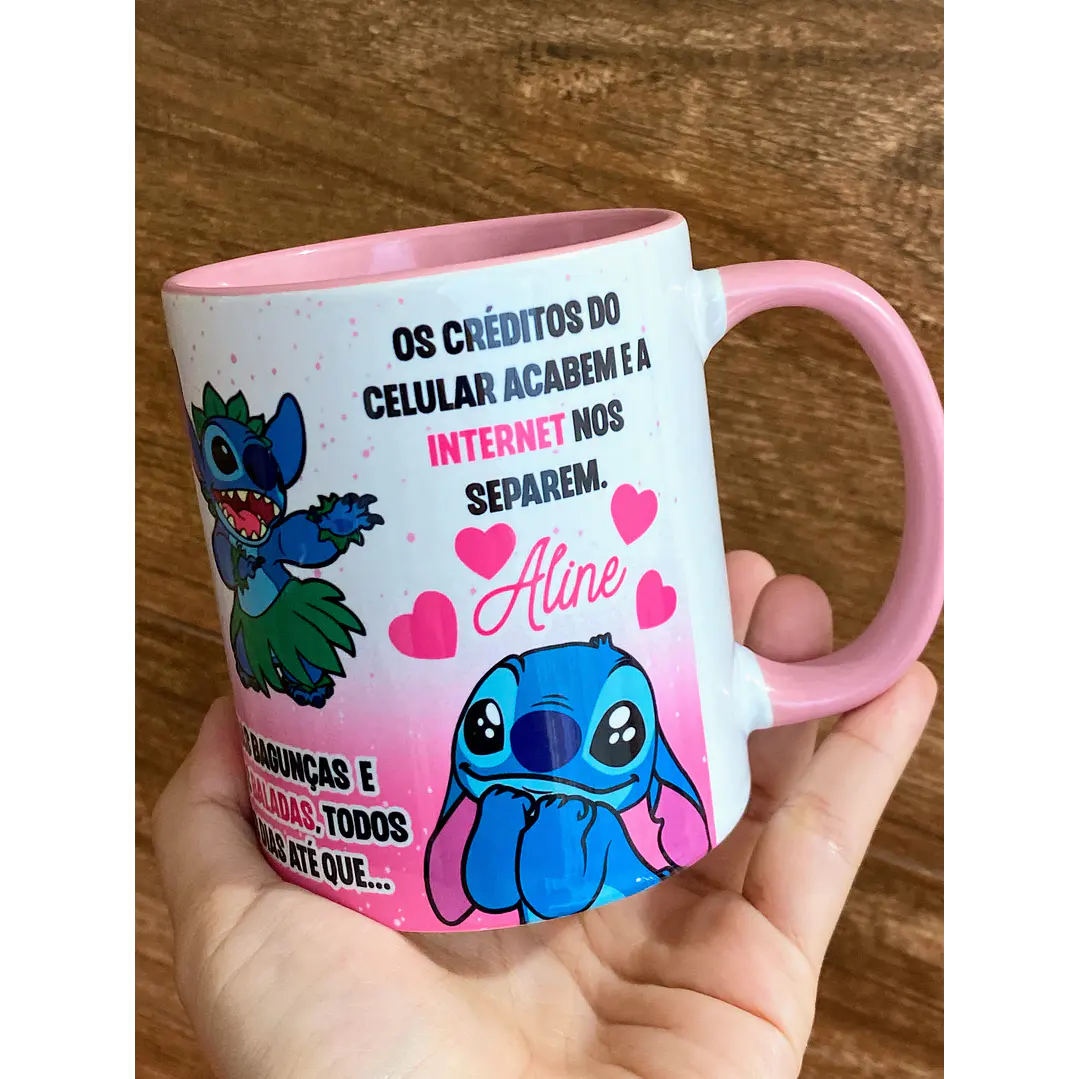 Arte Caneca Stitch Eu prometo te incomodar na alegria e na tristeza, na saude e na doença, na amizade e no amor Arquivo em Jpg 3