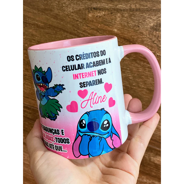 Arte Caneca Stitch Eu prometo te incomodar na alegria e na tristeza, na saude e na doença, na amizade e no amor Arquivo em Jpg 3