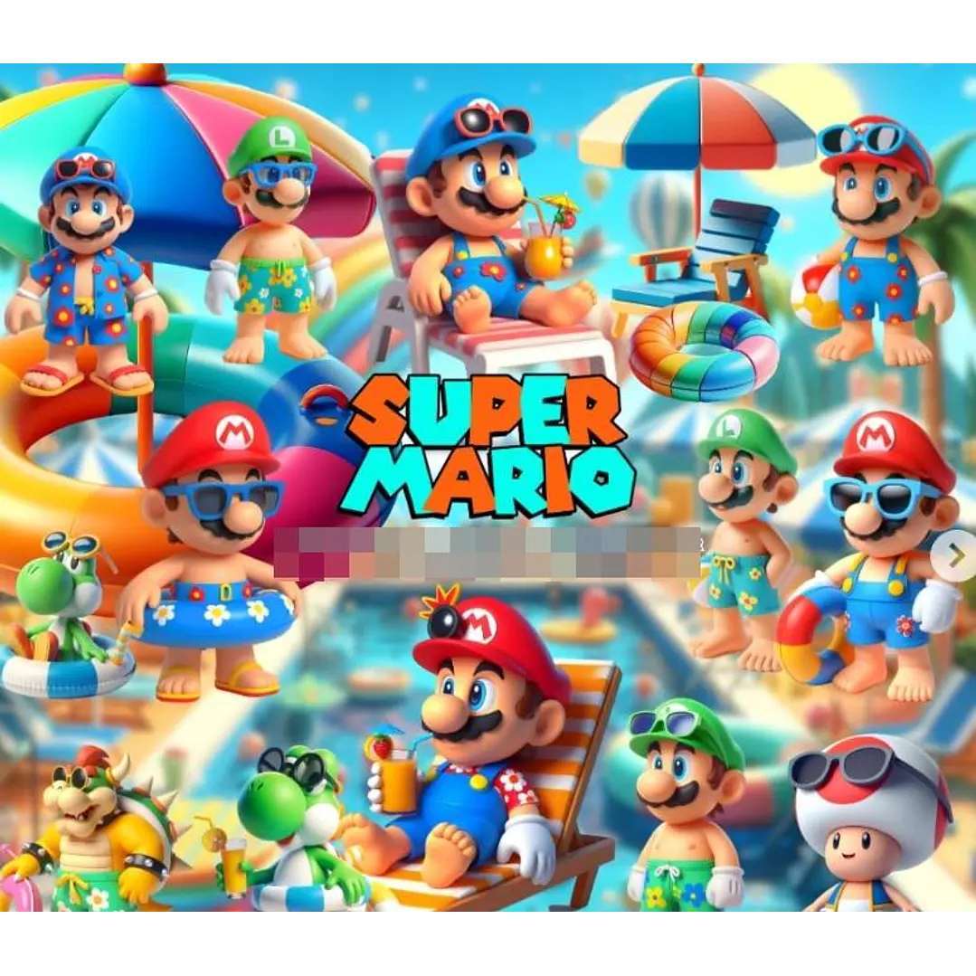 Kit Digital  Super Mario Pool Party 3d em Png 1