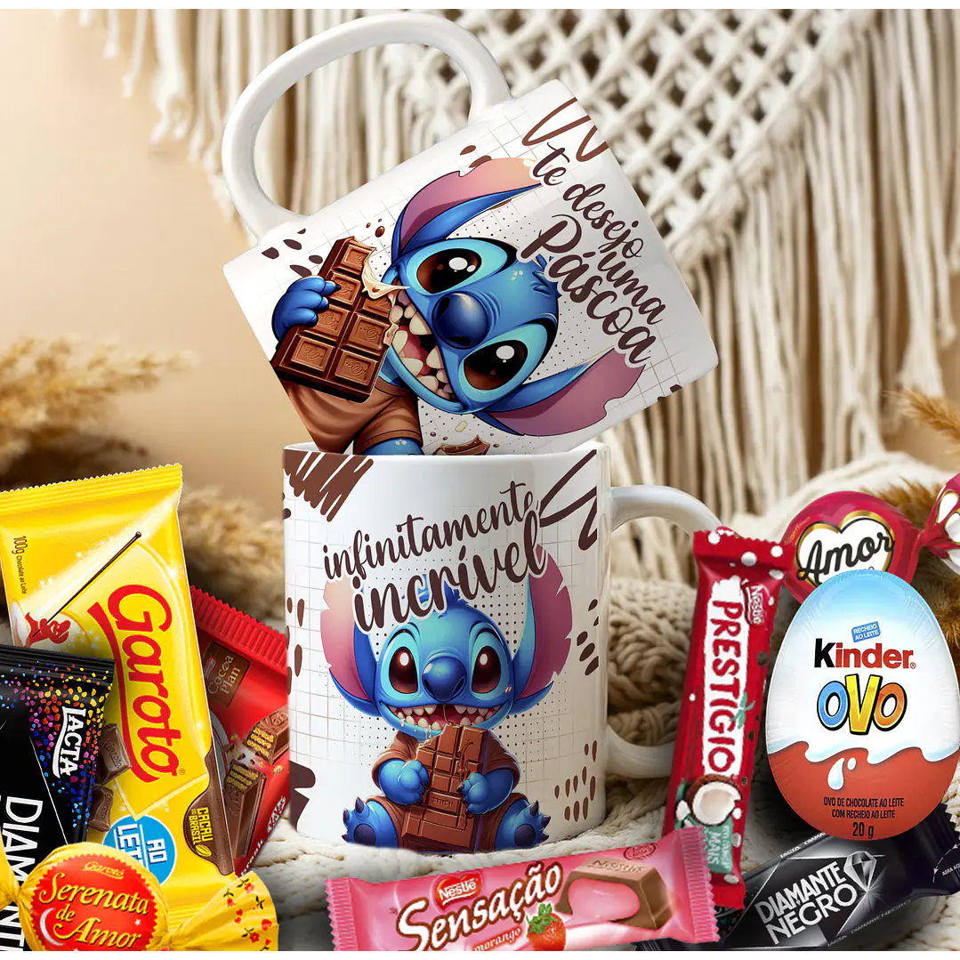 14 Artes para Caneca Páscoa Stitch Arquivo Editável 3