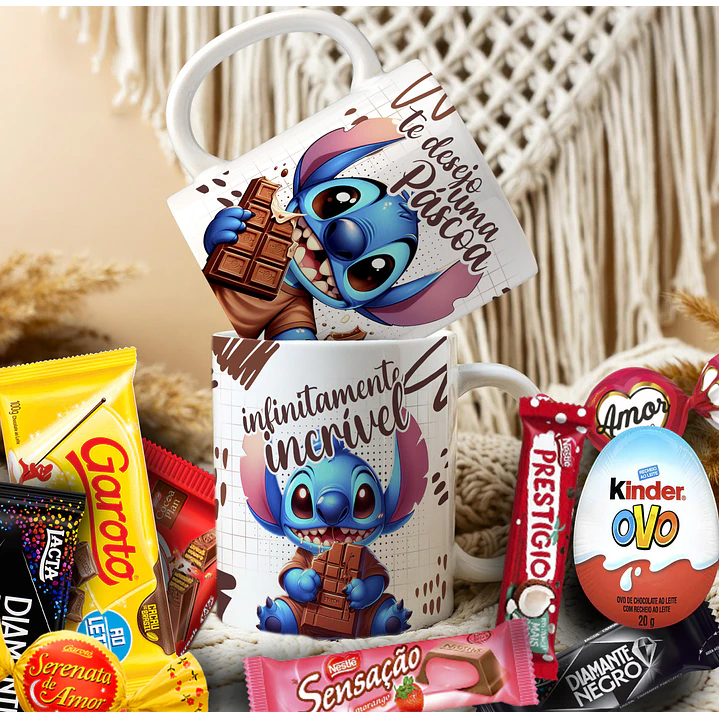 14 Artes para Caneca Páscoa Stitch Arquivo Editável 3