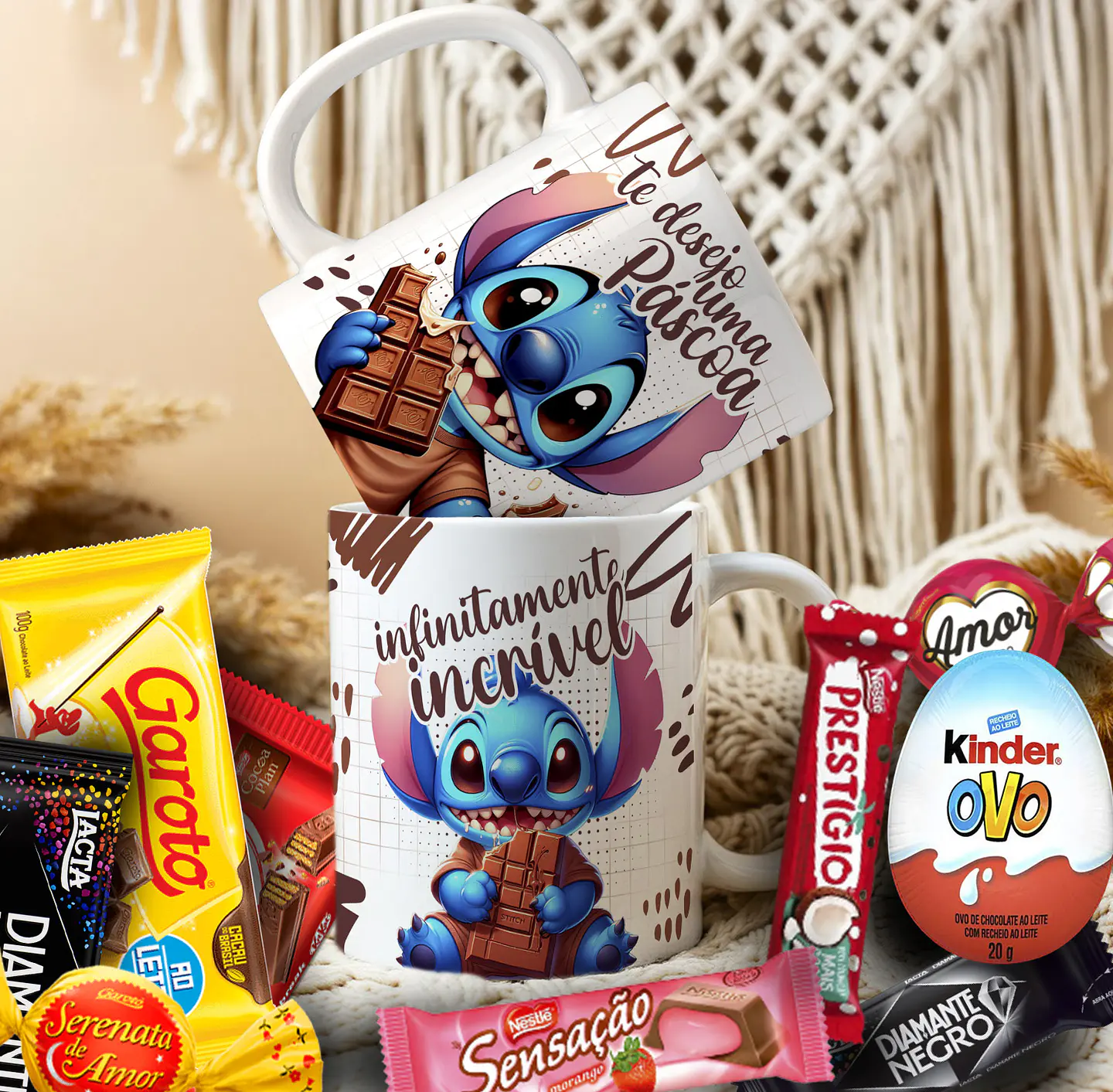 14 Artes para Caneca Páscoa Stitch Arquivo Editável 3