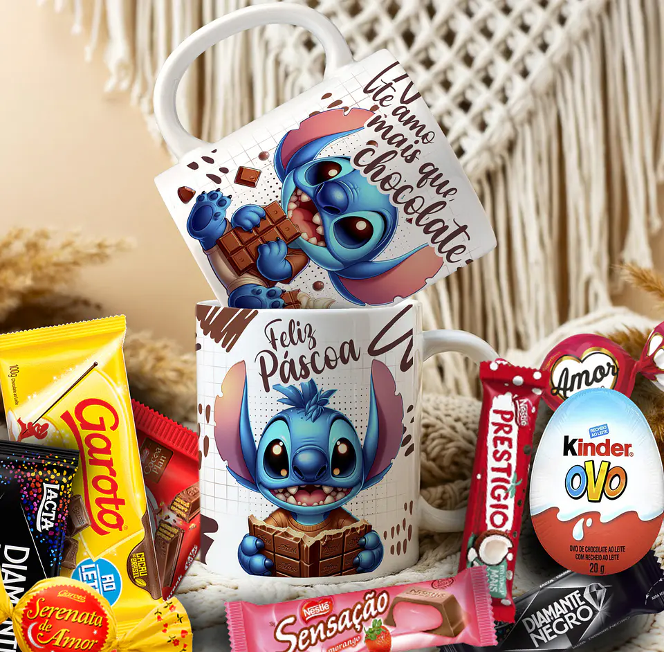 14 Artes para Caneca Páscoa Stitch Arquivo Editável 4