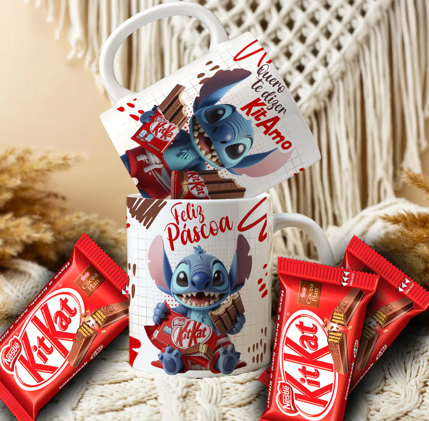 14 Artes para Caneca Páscoa Stitch Arquivo Editável 11