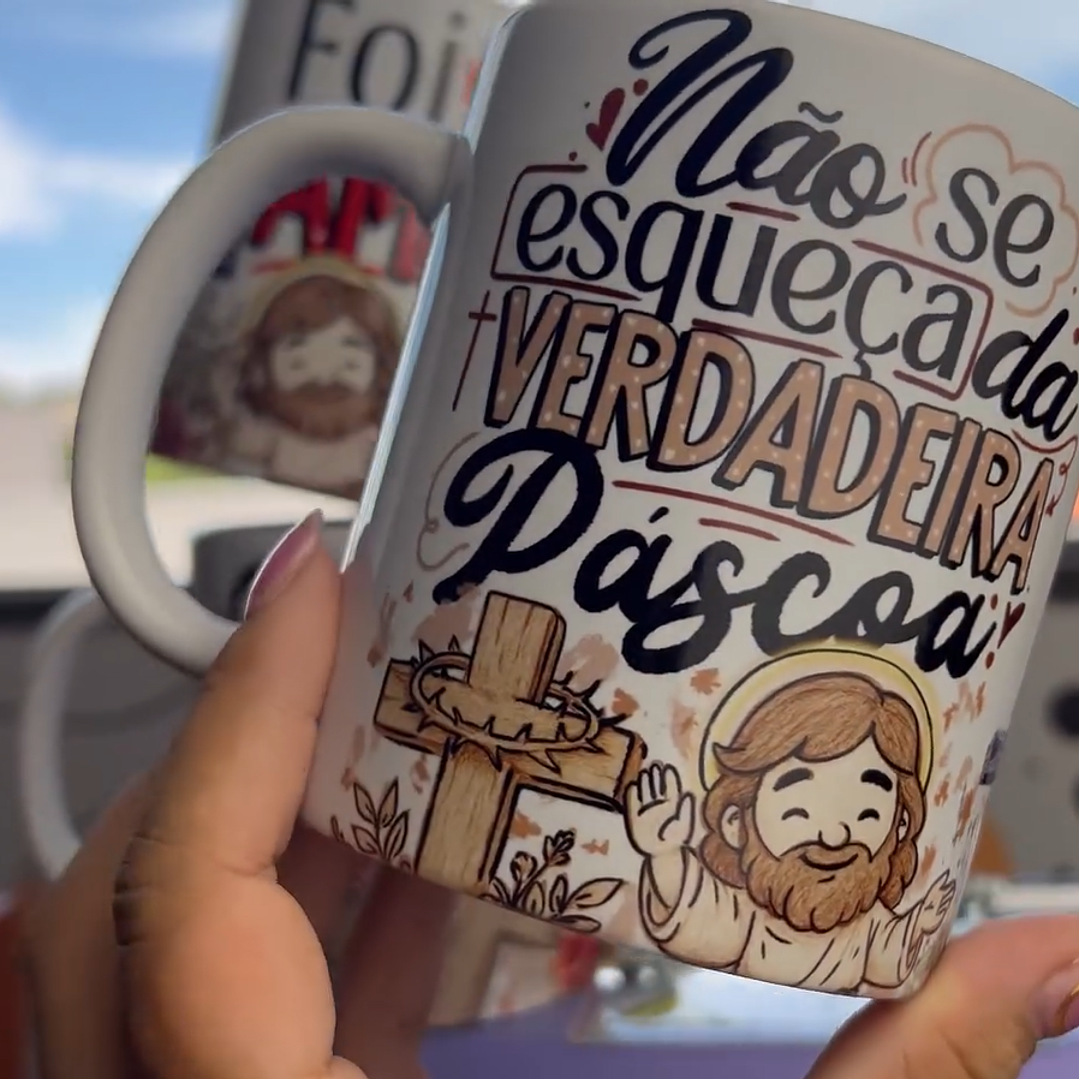 19 Artes para Caneca Páscoa Jesus Cristã Arquivo em Jpg 4