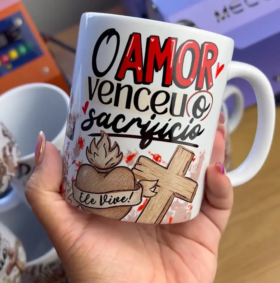 19 Artes para Caneca Páscoa Jesus Cristã Arquivo em Jpg 6