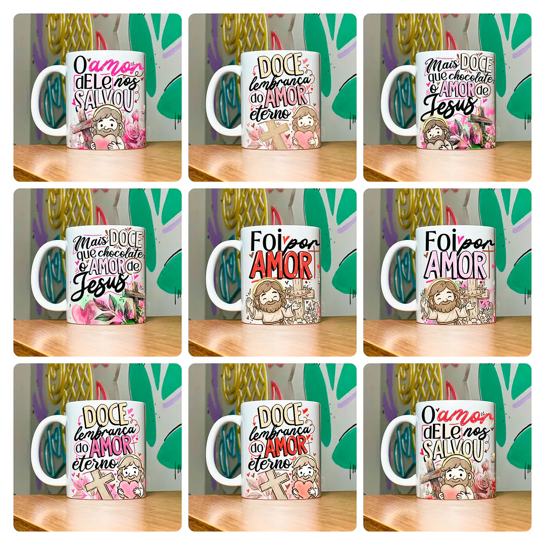 19 Artes para Caneca Páscoa Jesus Cristã Arquivo em Jpg 8