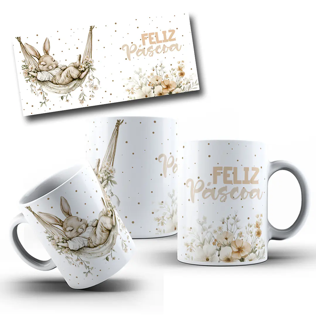10 Artes para Caneca Páscoa Vintage Arquivo Editável 6