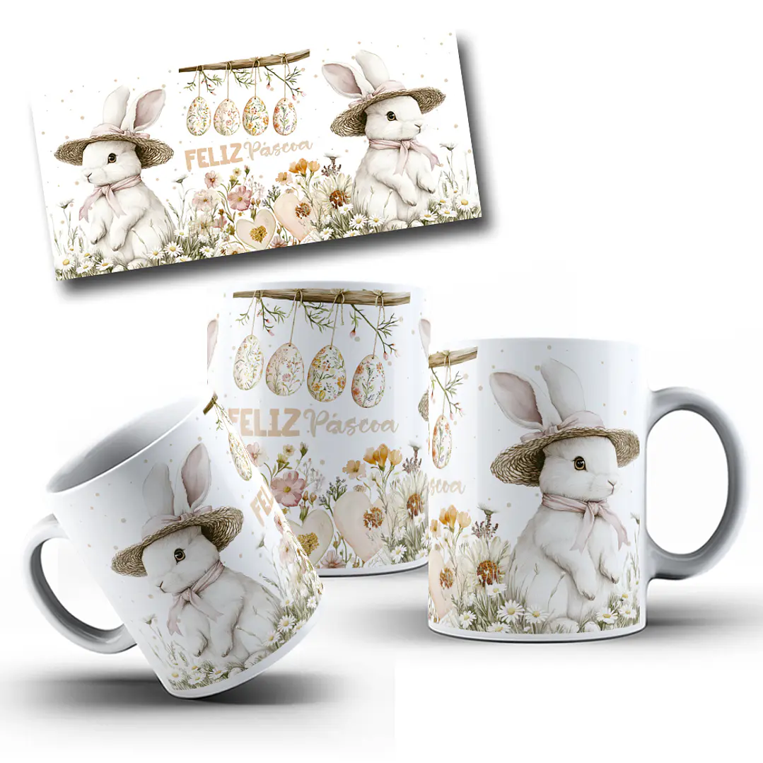 10 Artes para Caneca Páscoa Vintage Arquivo Editável 7