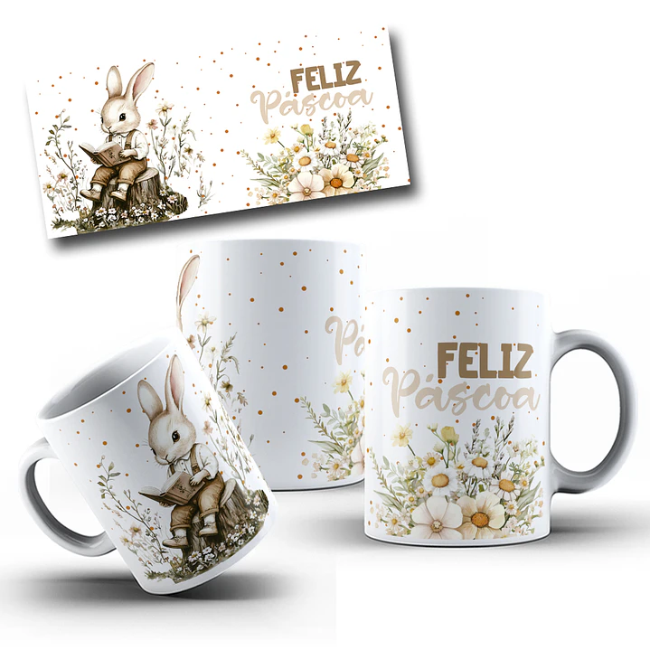 10 Artes para Caneca Páscoa Vintage Arquivo Editável 9