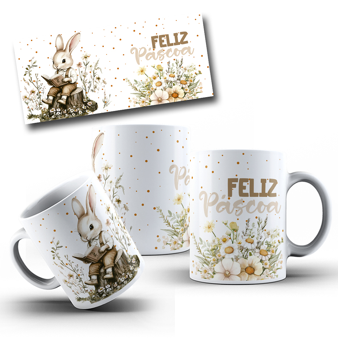 10 Artes para Caneca Páscoa Vintage Arquivo Editável 9