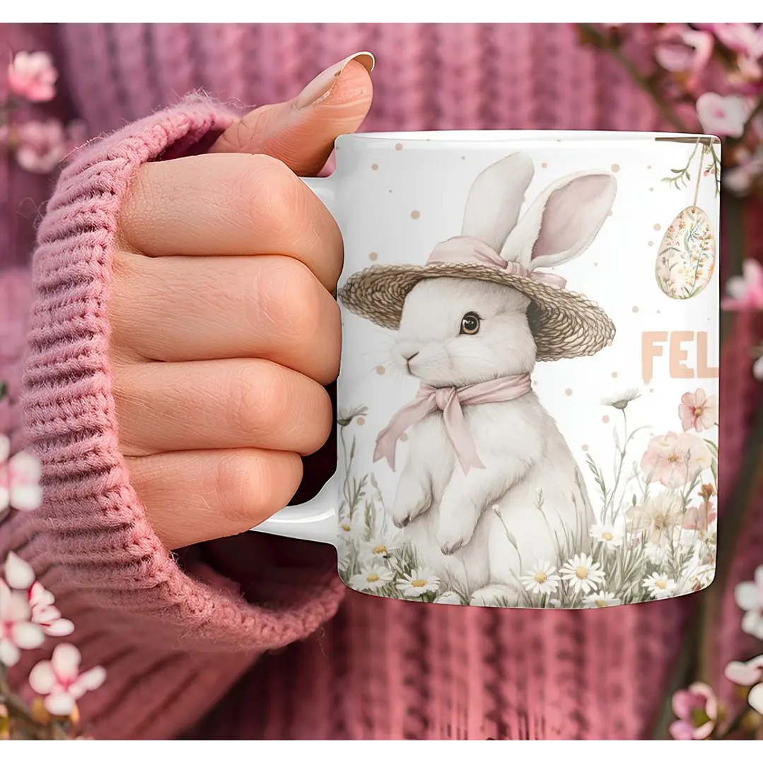 10 Artes para Caneca Páscoa Vintage Arquivo Editável 3