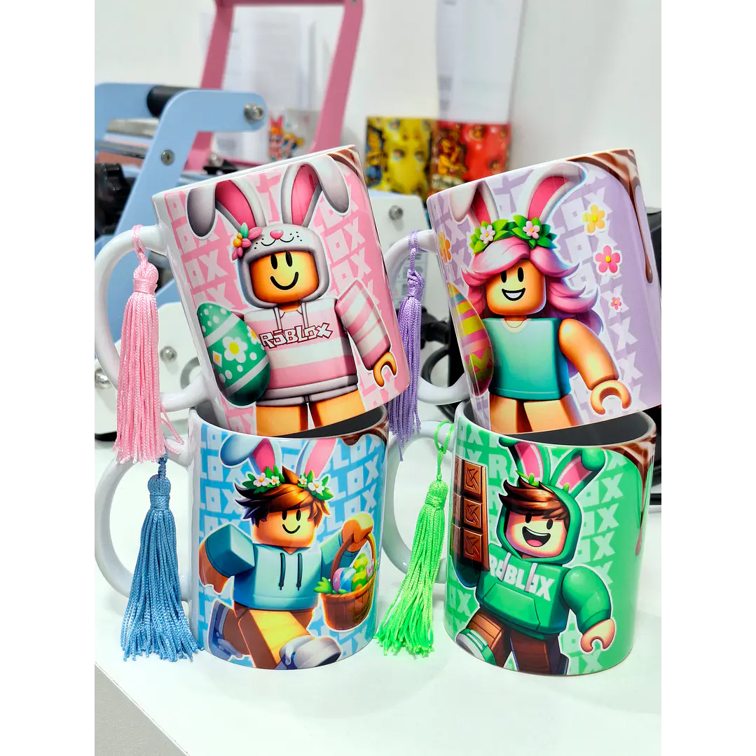 10 Artes para Caneca Páscoa Roblox Arquivo em Jpg 2