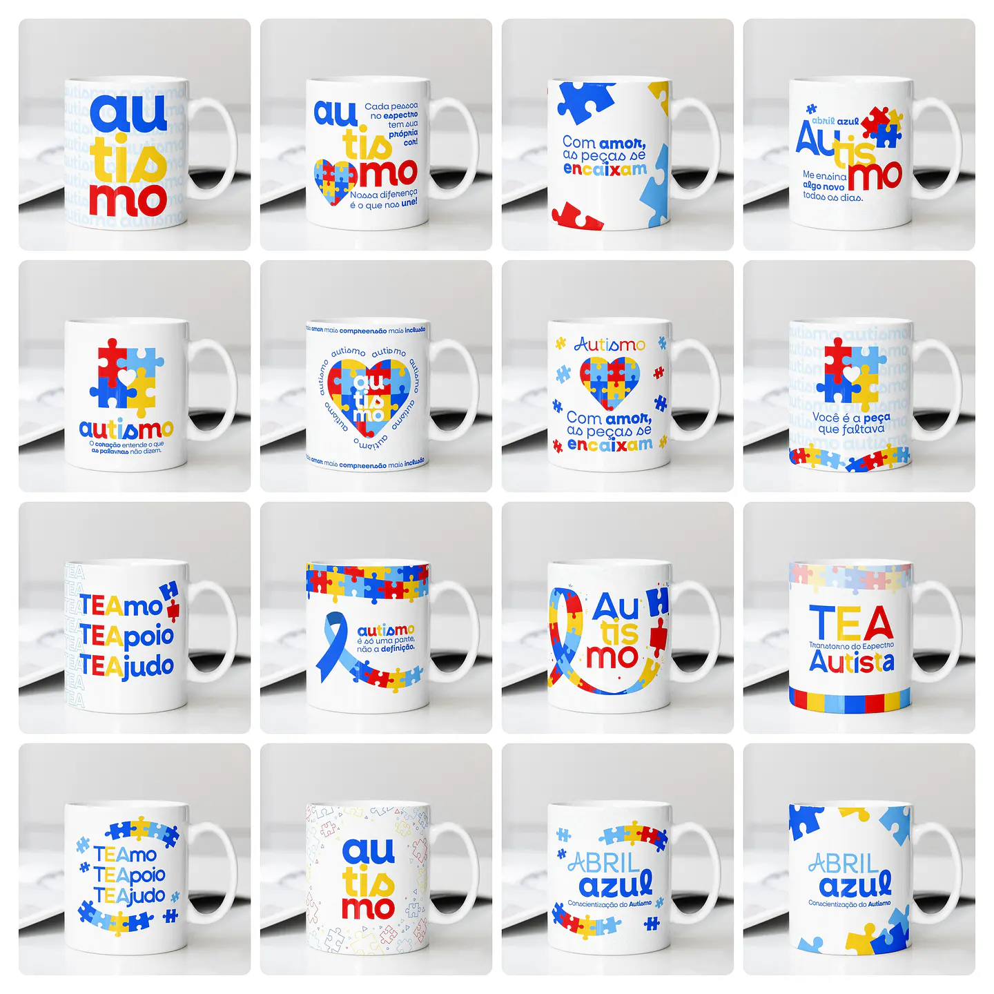 40 Artes para Caneca Camisa Autismo Arquivo Editável  1