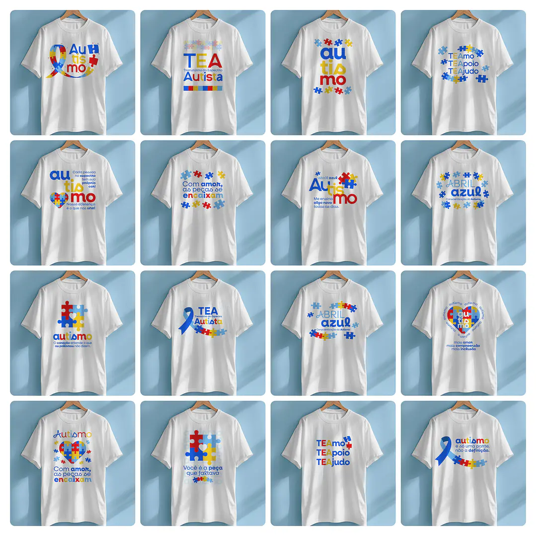 40 Artes para Caneca Camisa Autismo Arquivo Editável  2
