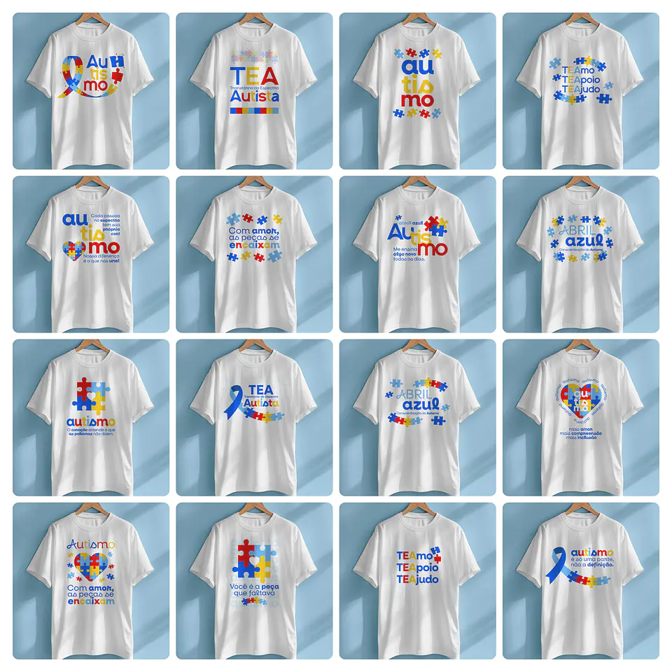 40 Artes para Caneca Camisa Autismo Arquivo Editável  2