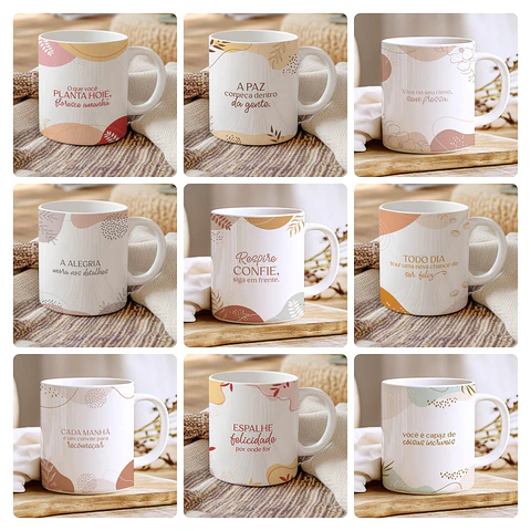 40 Artes para Caneca Frases e Capa Agenda Motivacional Arquivo Editável