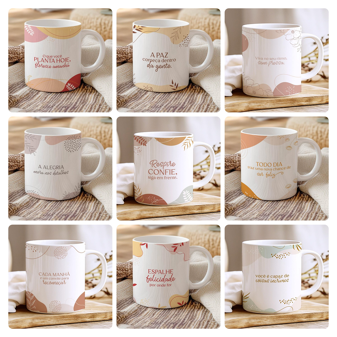 40 Artes para Caneca Frases e Capa Agenda Motivacional Arquivo Editável 1