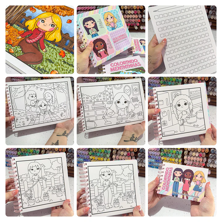 Kit Digital Livro de Colorir Colorindo Menininhas em Pdf 3