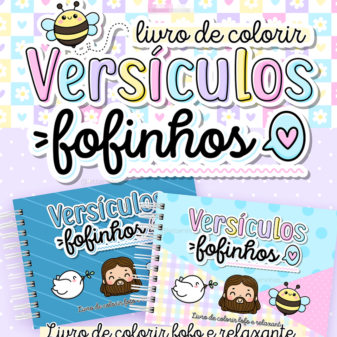 Kit Digital Livro de Colorir Versiculos Fofinhos em Pdf 1
