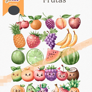 Kit Digital Frutinhas Aquarelado Png 