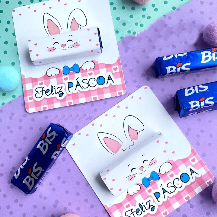 Card Coelhinho para Bis Arquivo de Corte em PNG e PDF para Baixar 1