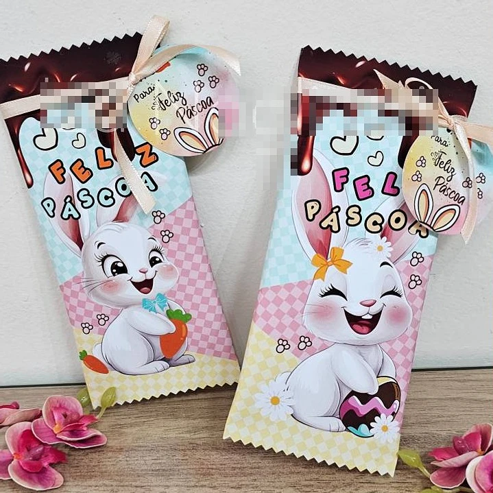 Modelo De Capinha de Barra de Chocolate Páscoa Arquivo de Corte em PNG e PDF para Baixar 1