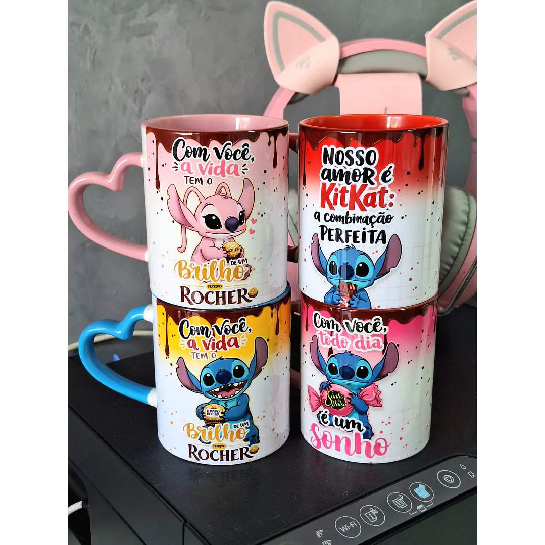 15 Artes para Caneca Stitch Amor de Chocolate Arquivo em Jpg 1