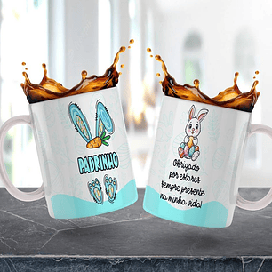 4 Artes para Caneca Estampa Padrinhos Páscoa em Jpg 