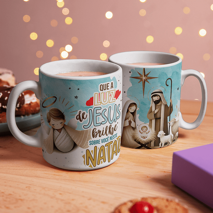 5 Artes para Caneca Jesus Verdadeiro Natal Arquivo Editável 2